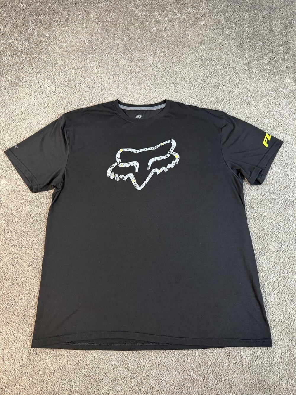 Fox Racing Shirt Mens L Black Fox Head Graphic Crew Neck Polyester Cotton